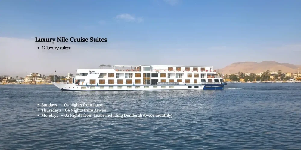 Luxury Nile Cruise Suite Interior and Amenities - MSM Travel Egypt