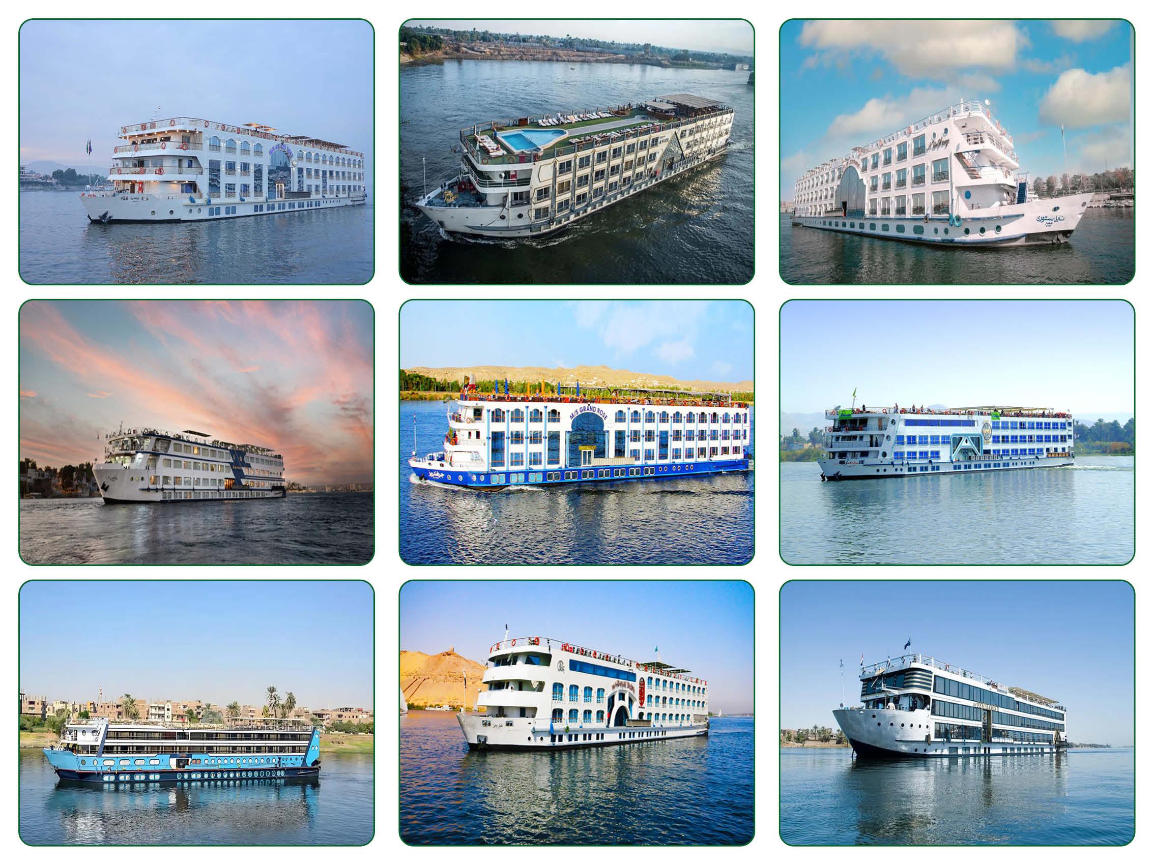Standard Nile cruise ship sailing between Luxor and Aswan on the River Nile