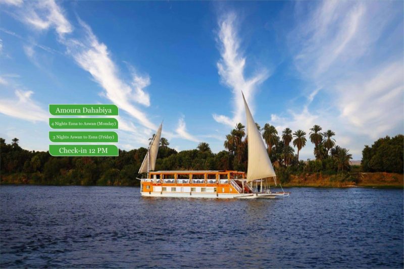 Five Star Dahabiya Nile Cruise Vessel Panoramic View - MSM Travel Egypt