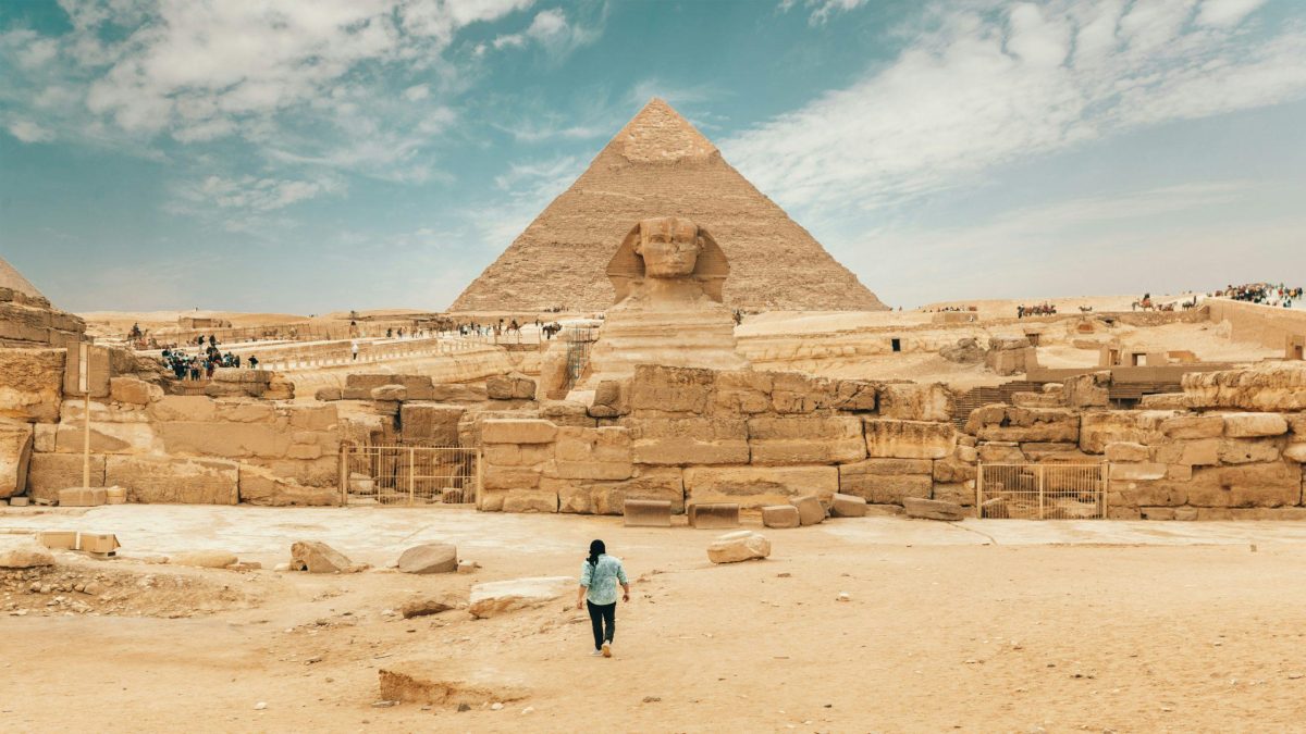 A 12-day Egypt tour featuring the Giza Pyramids, a luxury Nile cruise boat in Luxor, and a beach resort on the Red Sea coast in Hurghada.