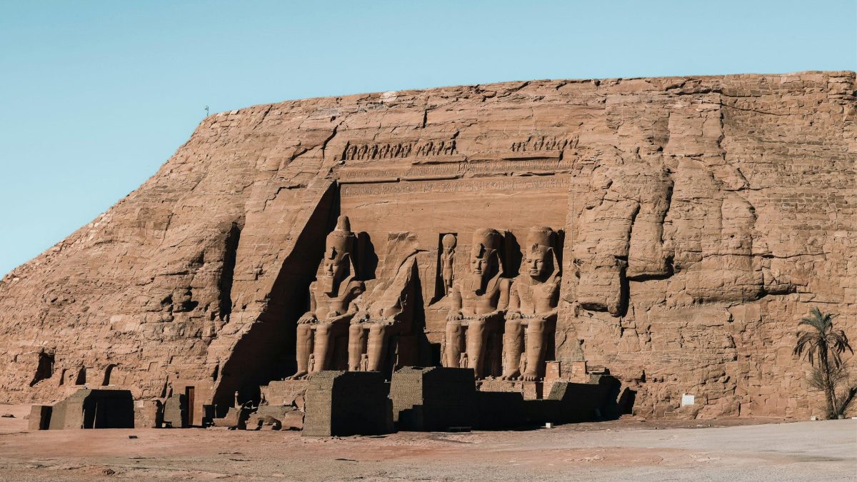Two massive ancient stone temples at Abu Simbel on a private day tour from Aswan by coach with MSM Travel Egypt.