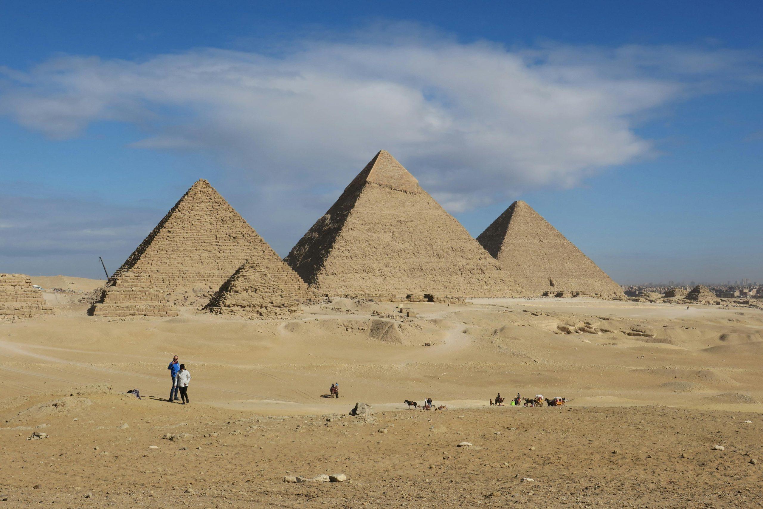 The Great Pyramids of Giza and the Sphinx seen during a day trip to Cairo from Sharm by air.