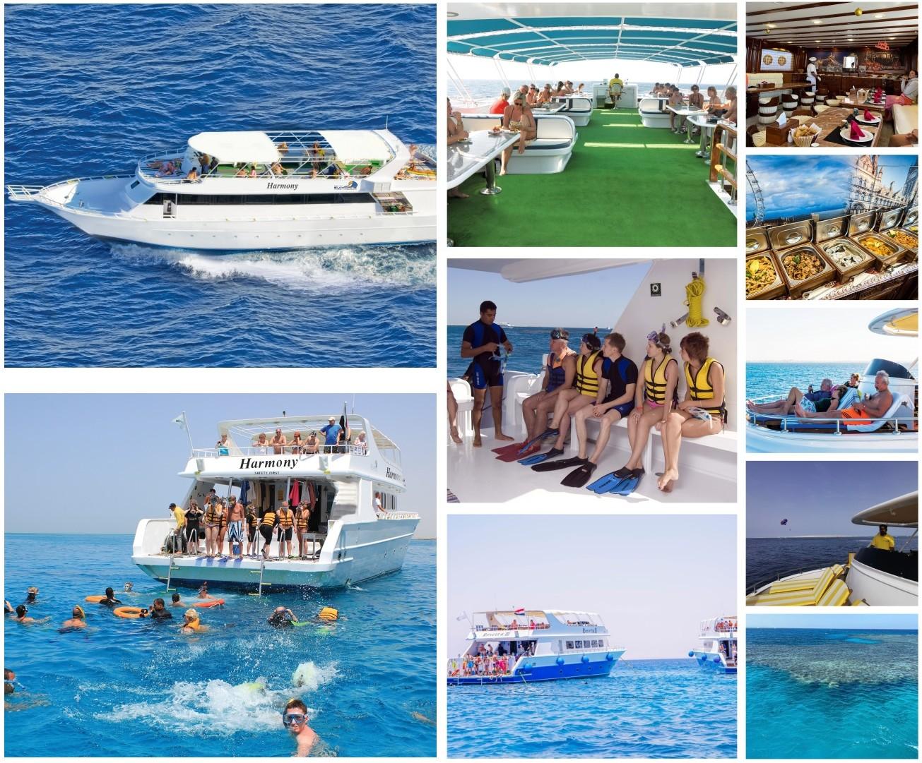 Luxury VIP cruise at Orange Bay, Hurghada – Red Sea snorkeling, seafood buffet, and sun deck relaxation