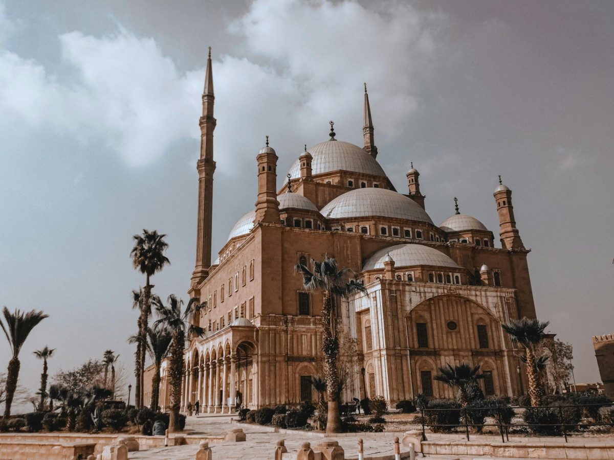 Panoramic view of the Citadel of Saladin in Cairo with historic mosques and fortress walls