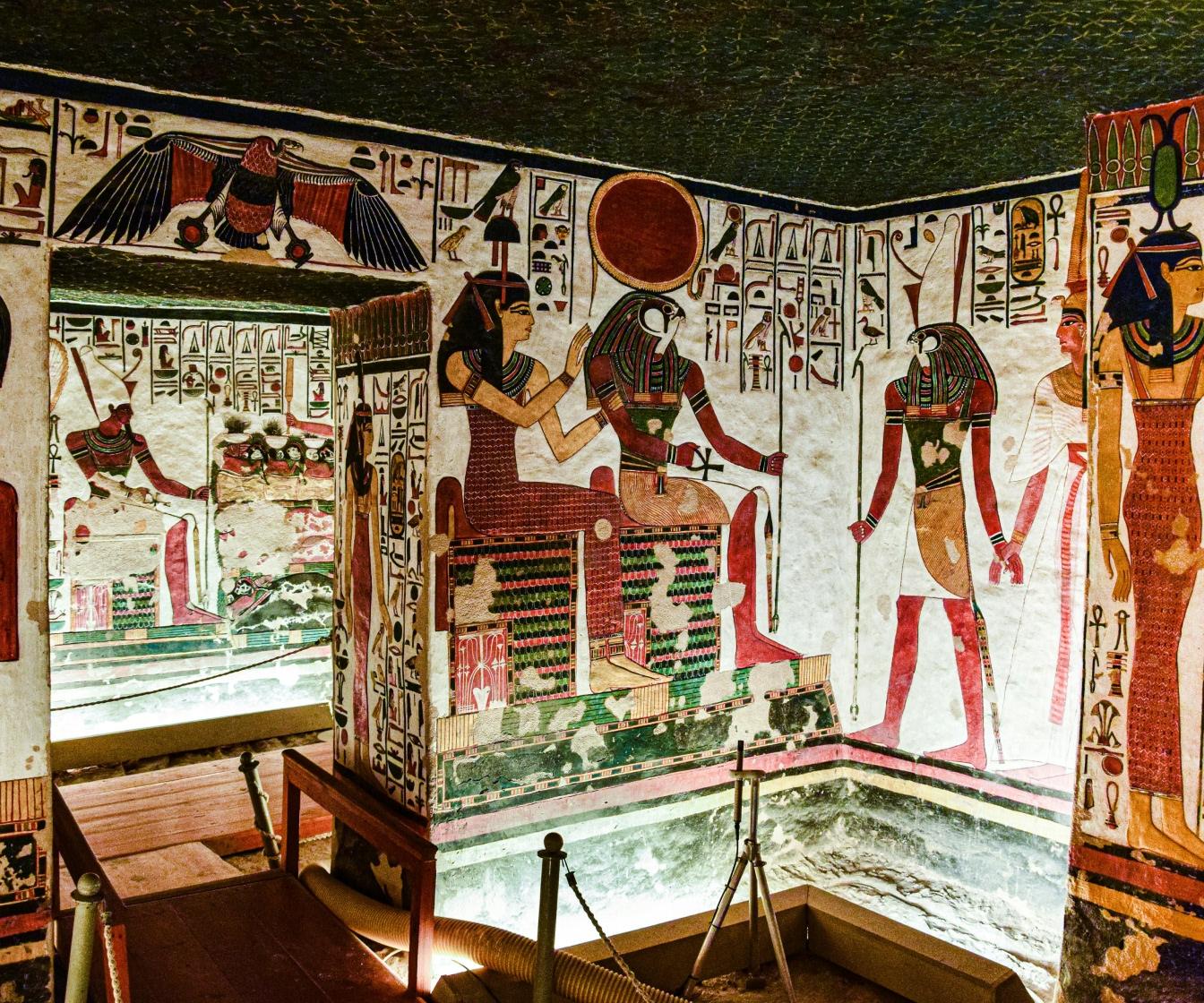 Valley of the Queens tombs near Luxor, Egypt, showcasing ancient royal burial sites and hieroglyphic murals