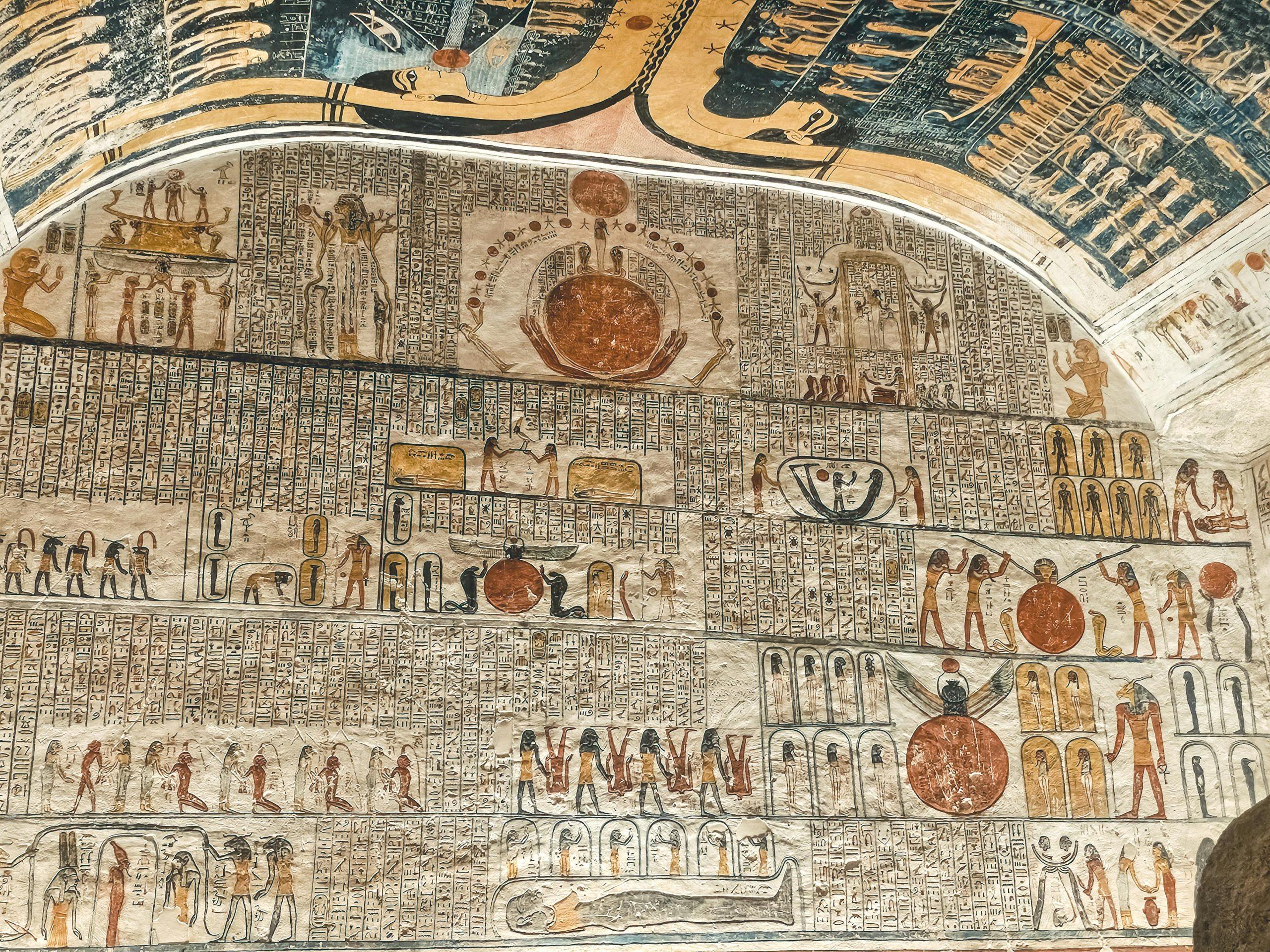 Valley of the Kings tomb entrance with cliff background in Luxor, Egypt