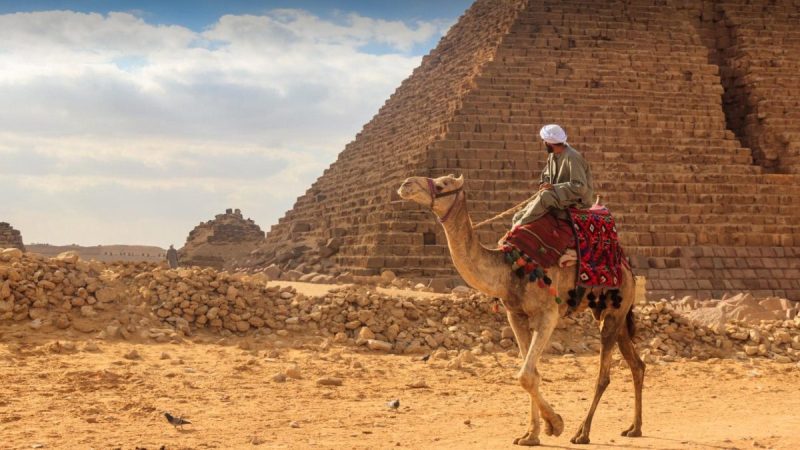 Guided tour group exploring historical landmarks in Egypt with Egypt Daily Tours