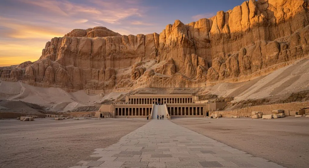 Ancient Egyptian temple banner showcasing historical architecture for MSM Travel Egypt.